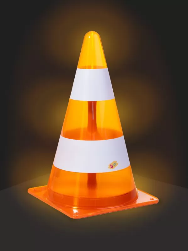 Cono con luz LED intermitente iluminada en la oscuridad