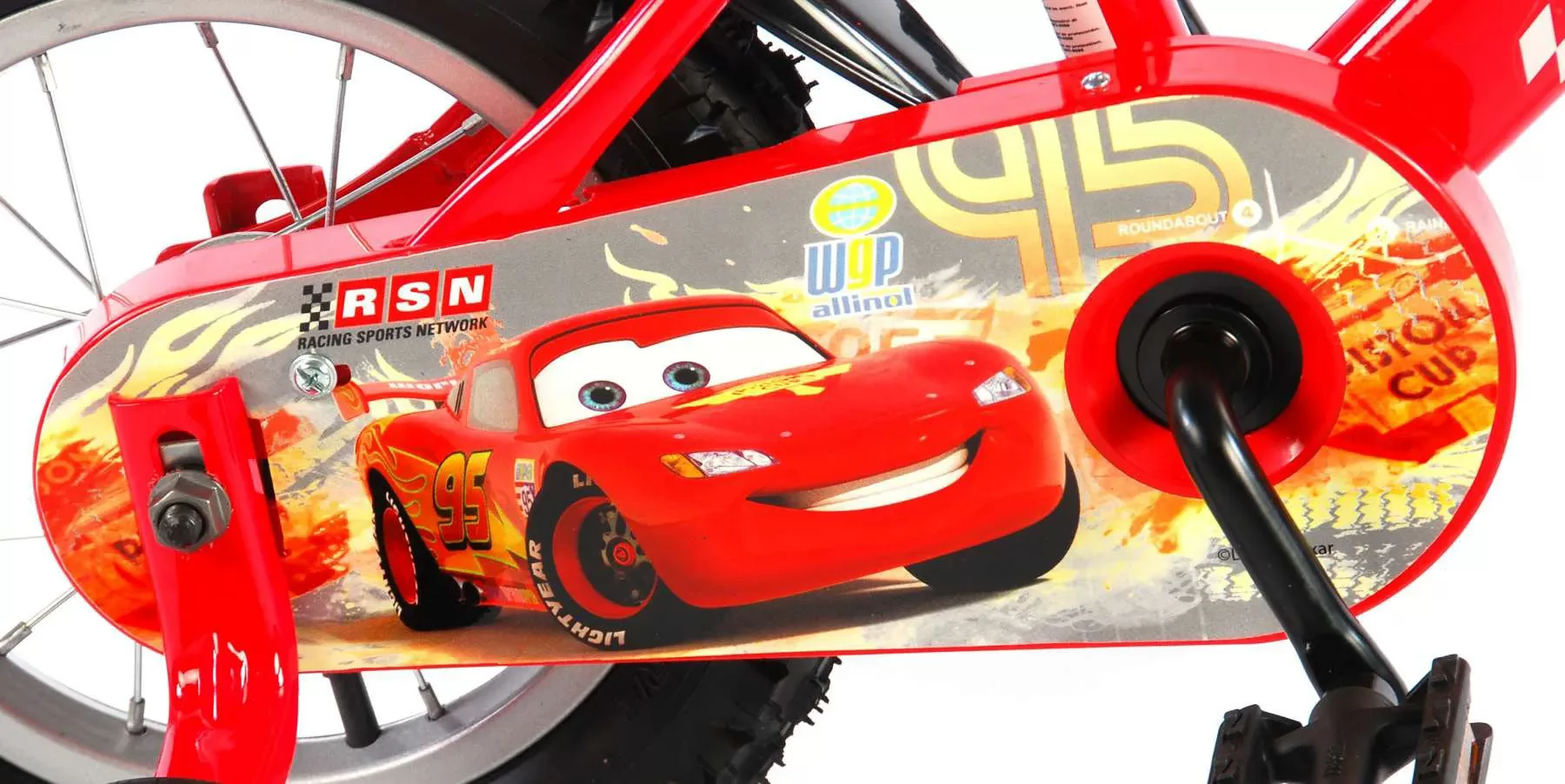 bicicleta con silla para niños disney cars chicos 12 pulgadas - cubrecadena