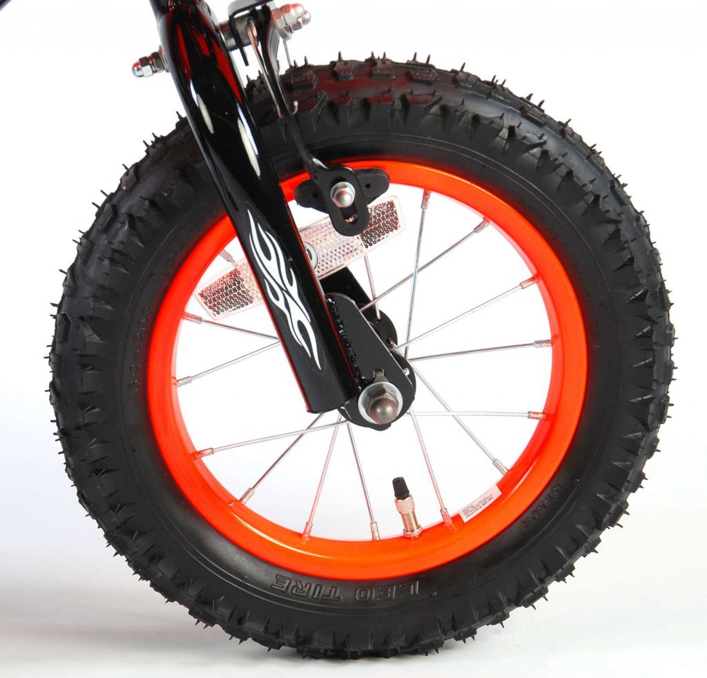 Bicicleta Motorbike de 12 pulgadas Naranja - rueda delantera