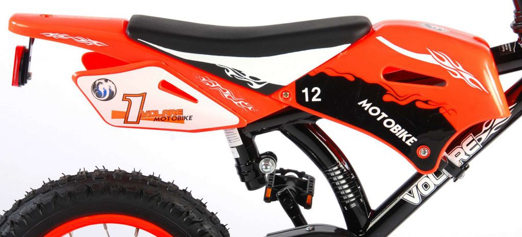 Bicicleta Motorbike de 12 pulgadas Naranja - sillin