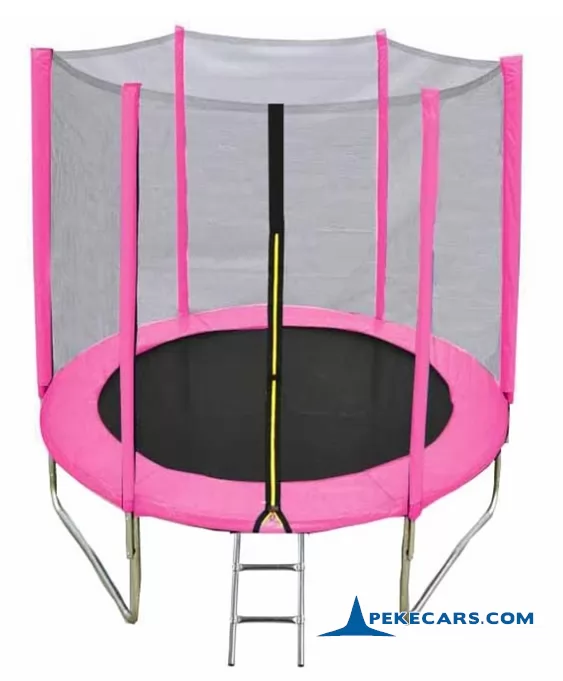 Cama Elastica Rosa 180cm con Funda y Escaleras