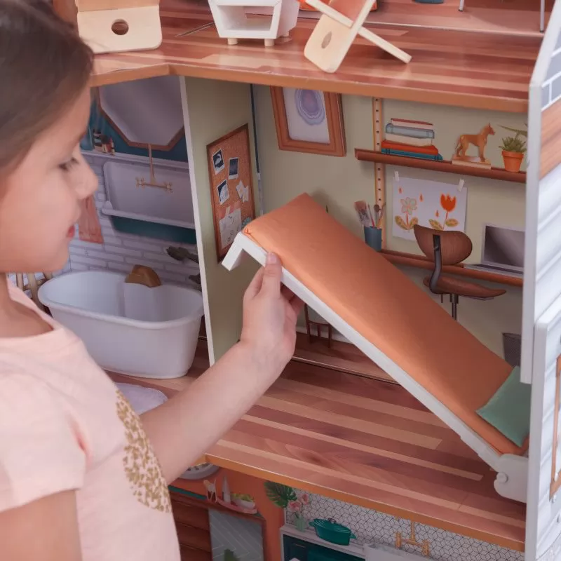 Kidkraft Casa de Muñecas Marlow - zoom cama