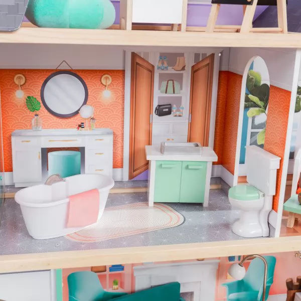 kidkraft casa de muñecas Dahlia 65987 - vista baño