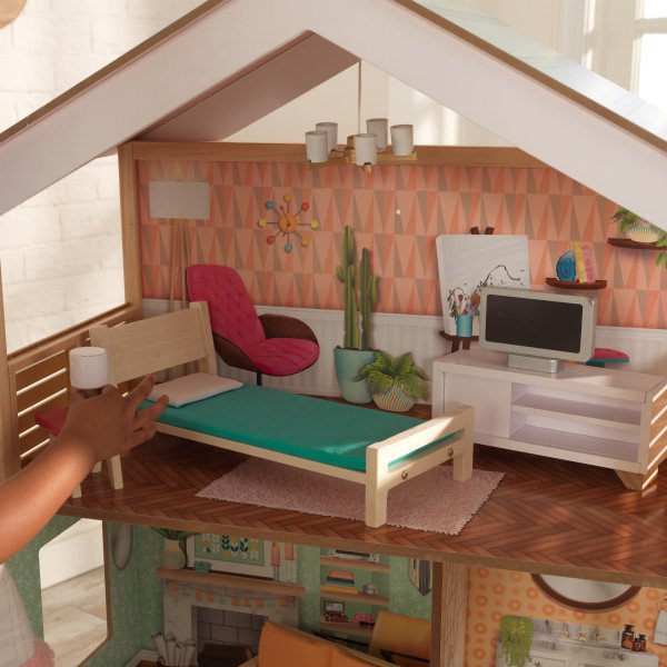Detalle dormitorio de kidkraft casa dottie 65965