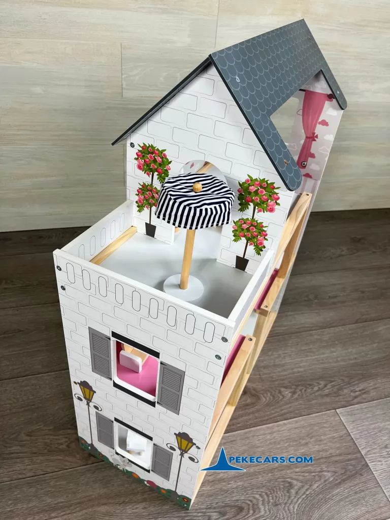 casa de muñecas de madera casita infantil chic luces accesorios
