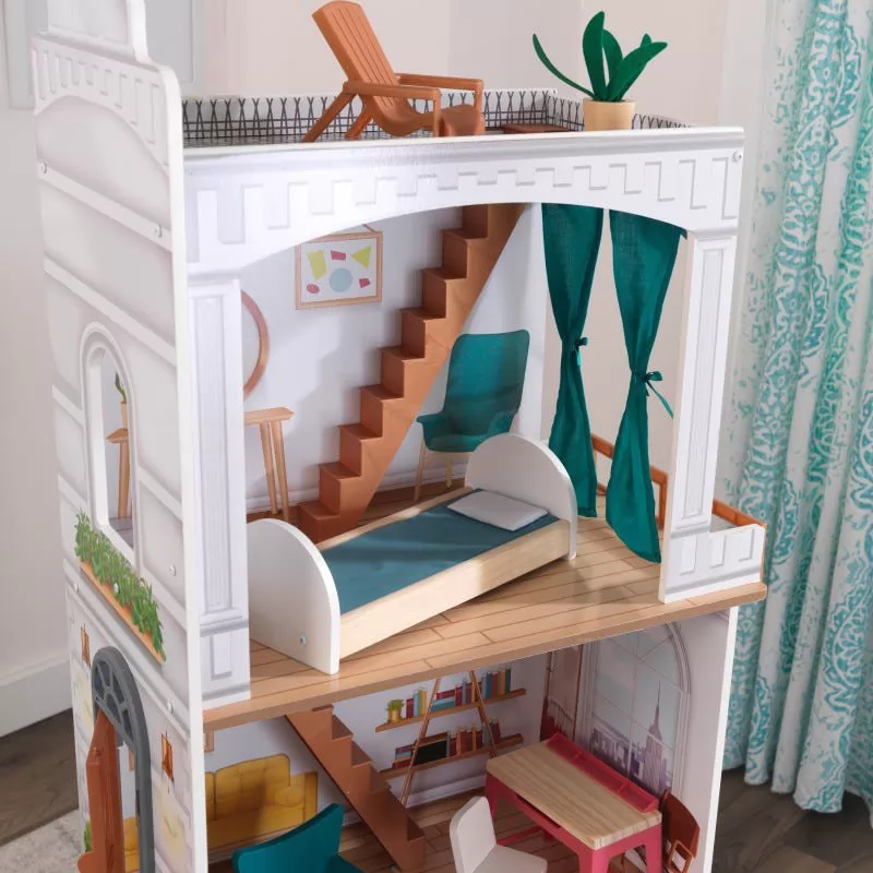 Kidkraft Casa de Muñecas Rowan - dormitorio