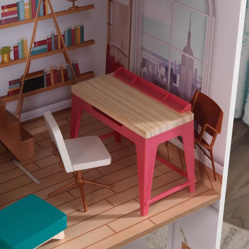 Kidkraft Casa de Muñecas Rowan - escritorio cerrado