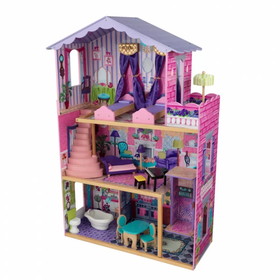 Imagen donde se aprecian todos los detalles de kidkraft la mansion de mis sueños 65082