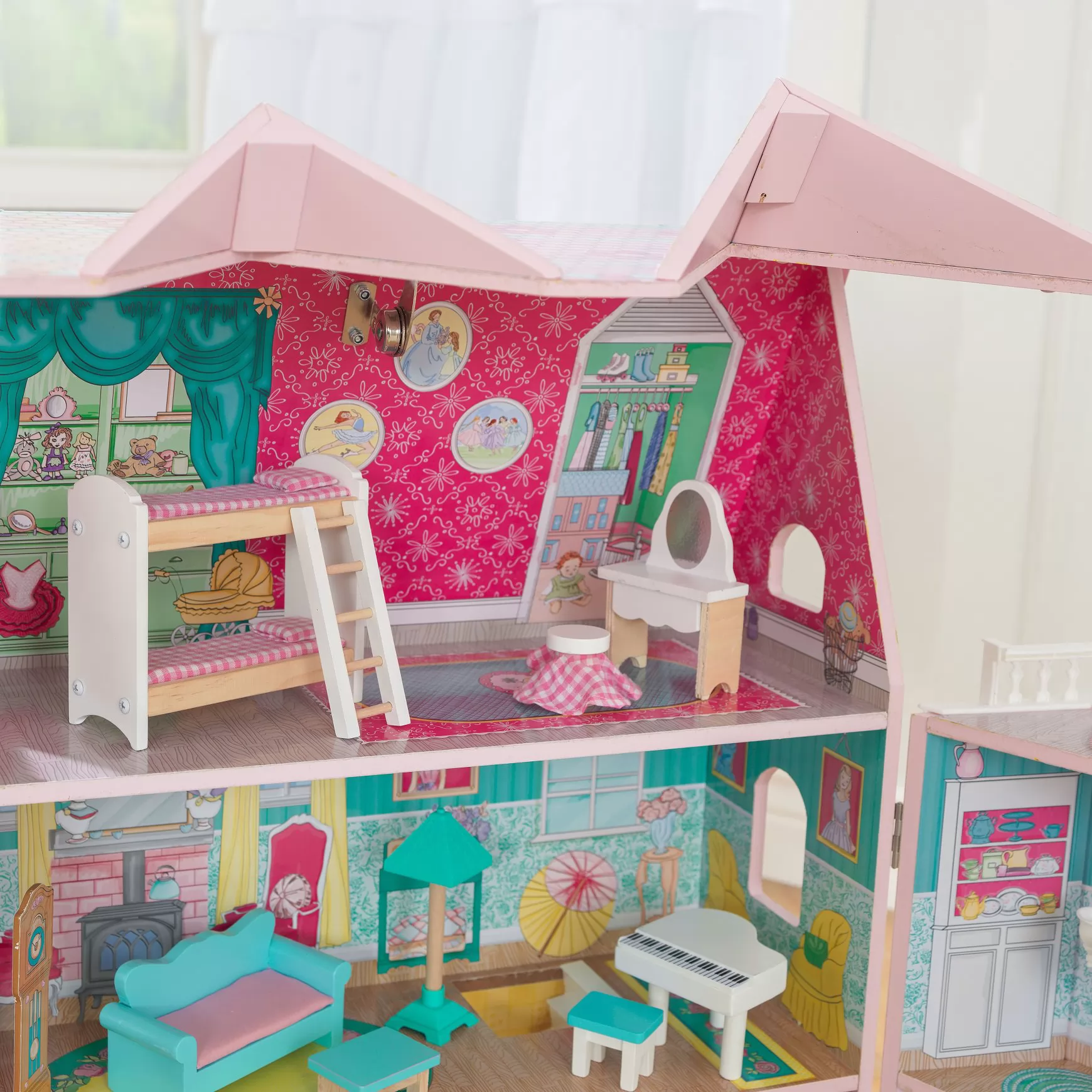 Parte superior de la casa de muñecas kidkraft abbey manor 65941