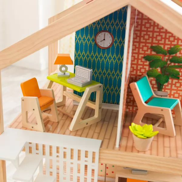 Detalle estudio y terraza de kidkraft mansion so stylish 65199