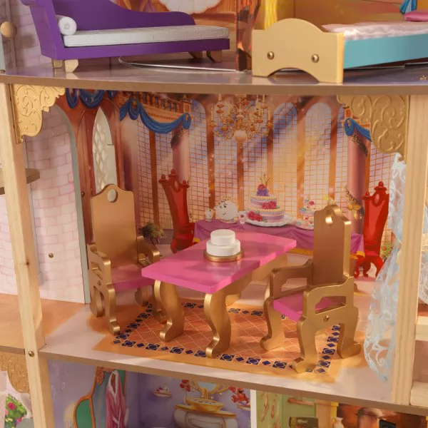 Mesa y sillas del salón de la casa de muñecas kidkraft disney princess royal celebration 65962
