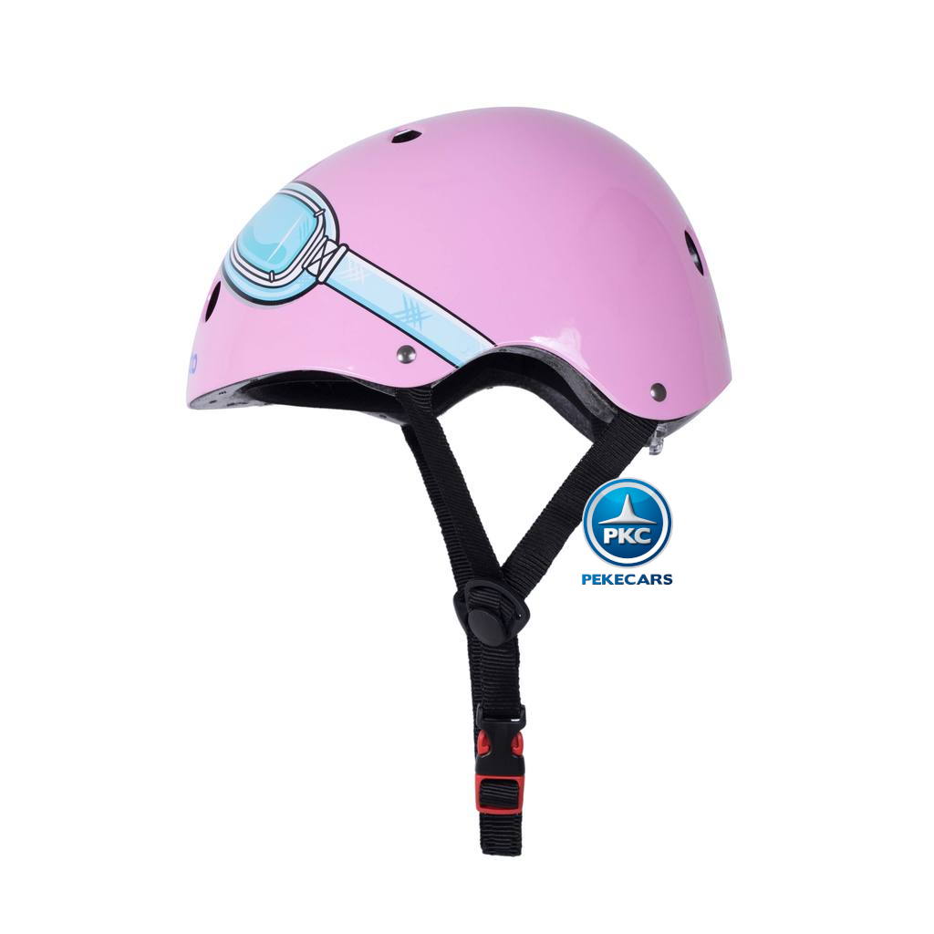 Casco para niños Retro Rosa Pequeña con Gafas Pintadas correa ajustable