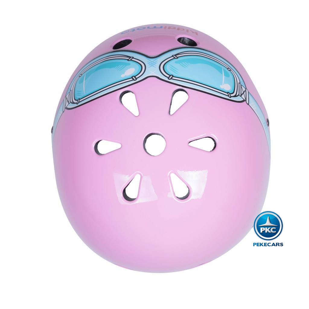 Casco para niños Retro Rosa Pequeña con Gafas Pintadas agujeros de ventilacion