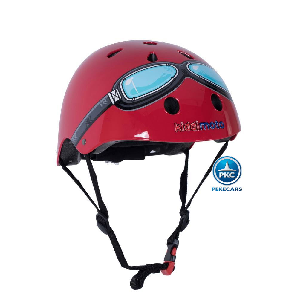 Casco para niños Retro Rojo Mediano con Gafas Pintadas vista principal