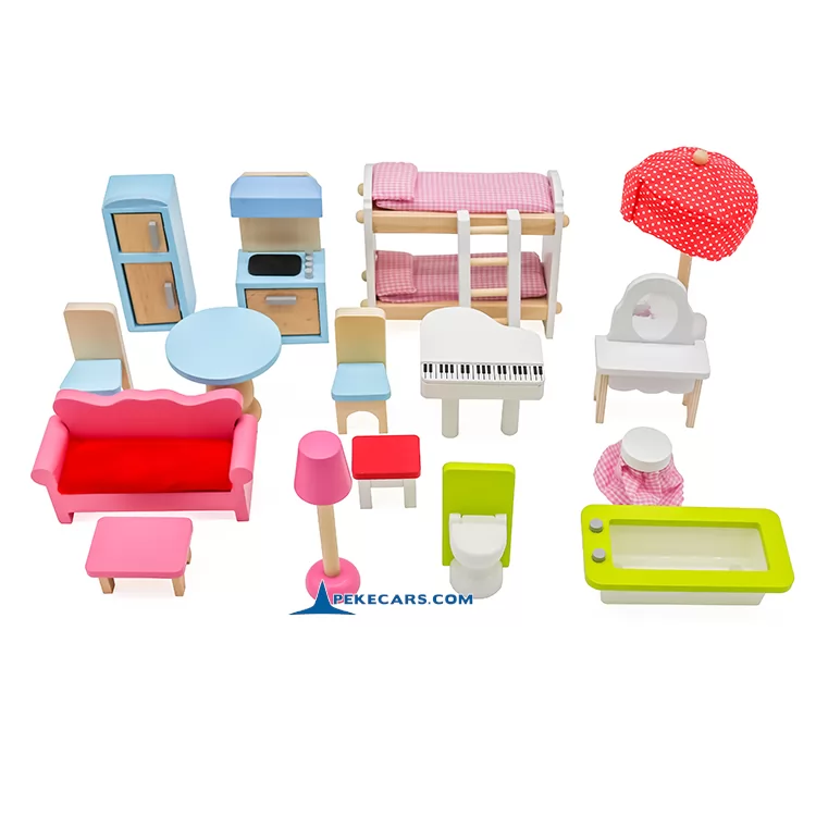 Casa de Muñecas Colores Pastel accesorios