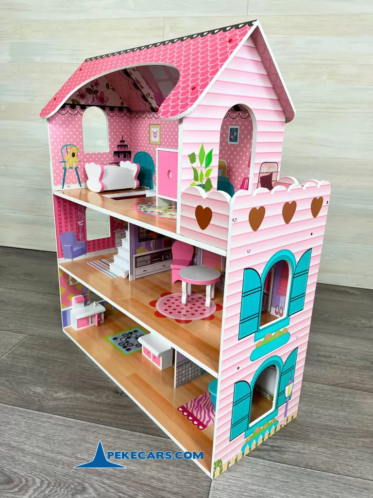 casa de muñecas con muebles con luces y 8 accesorios