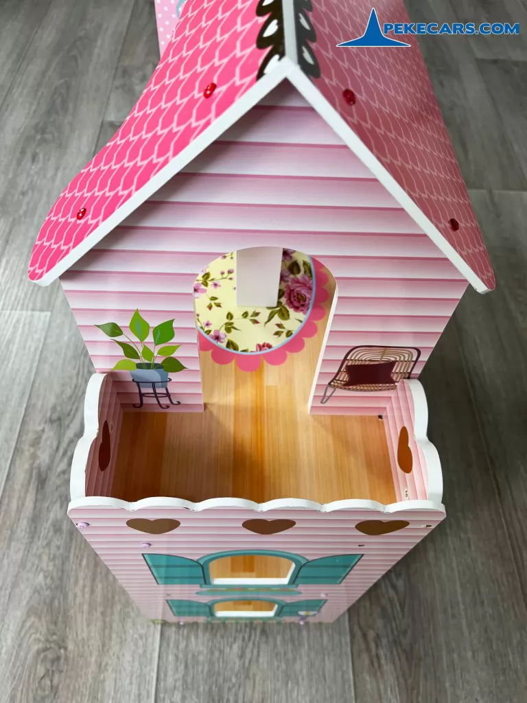 casa de muñecas juguete con luces y 8 accesorios