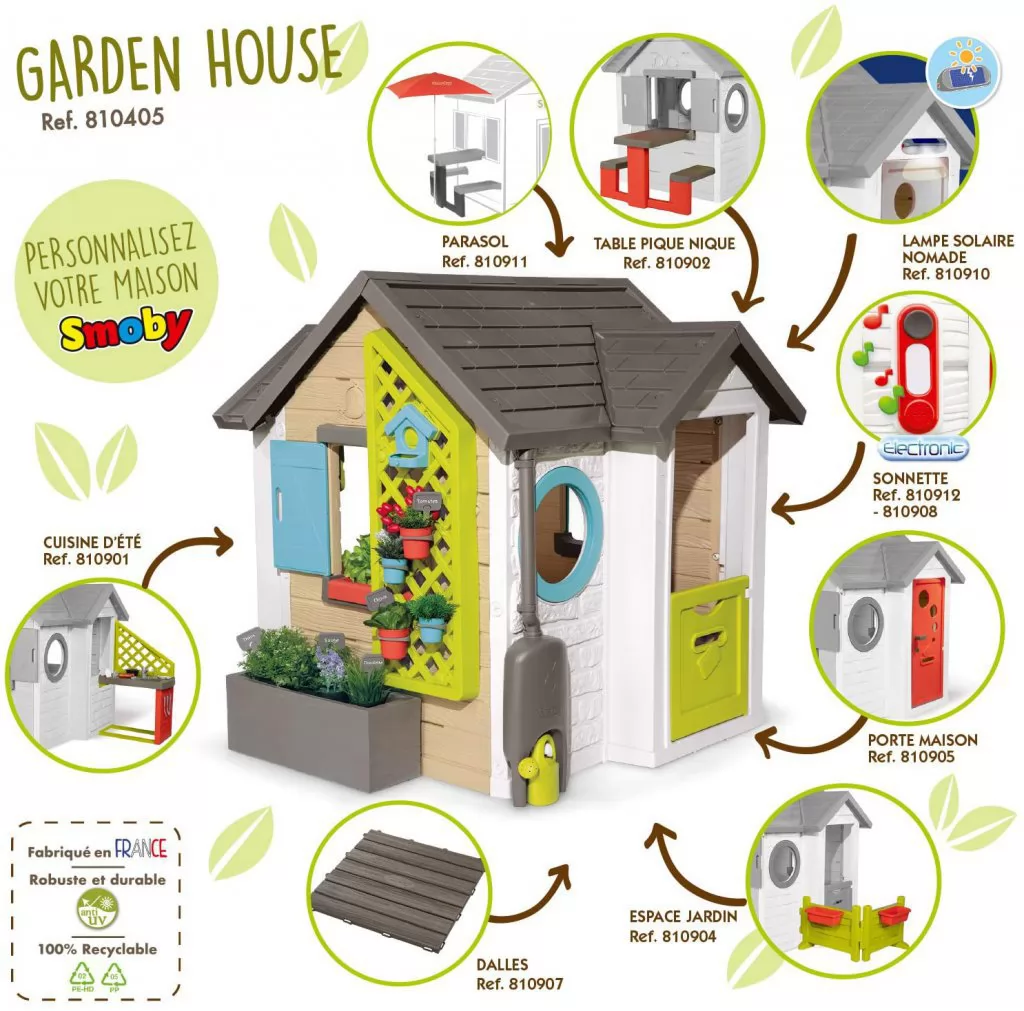 Casita Infantil Garden House - Opciones accesorios