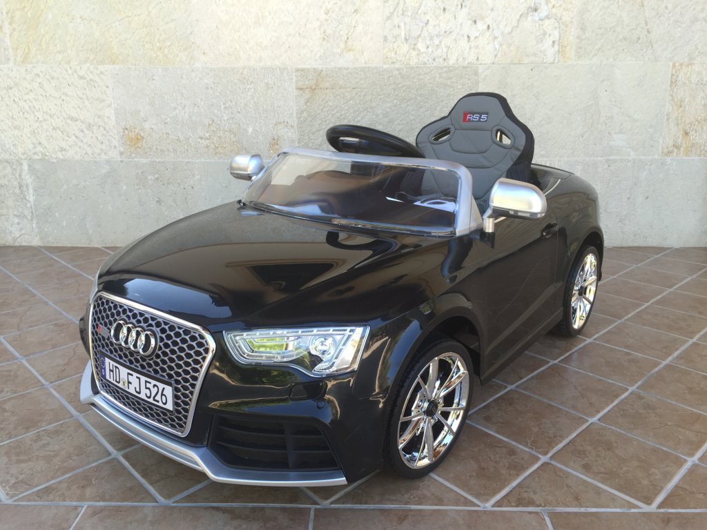 Audi rs5 negro 12v para niños Pekecars