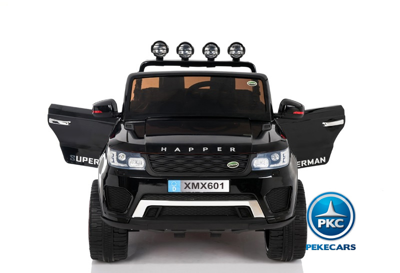 Jeep 4x4 Negro 12V 2.4G vista frontal