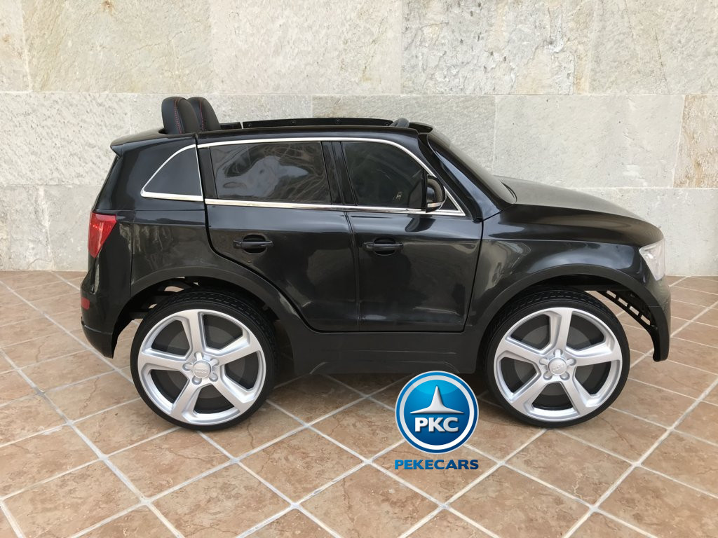 Coche electrico para niños Audi Q5 Negro metalizado vista lateral