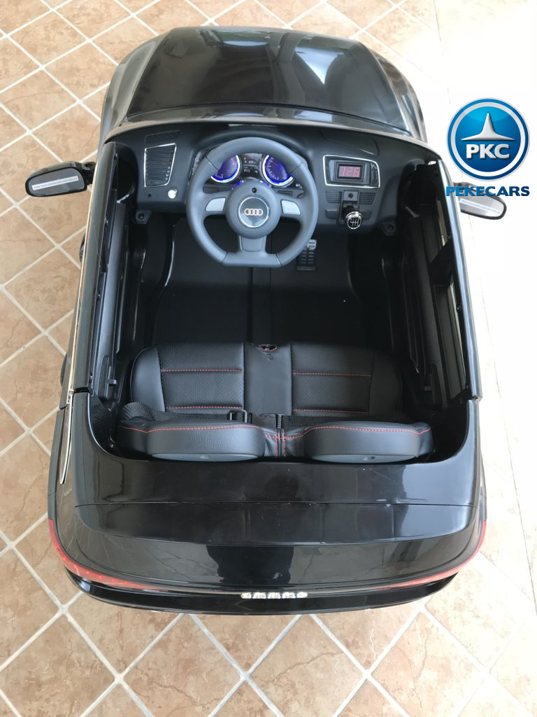 Coche electrico para niños Audi Q5 Negro metalizado vista del interior