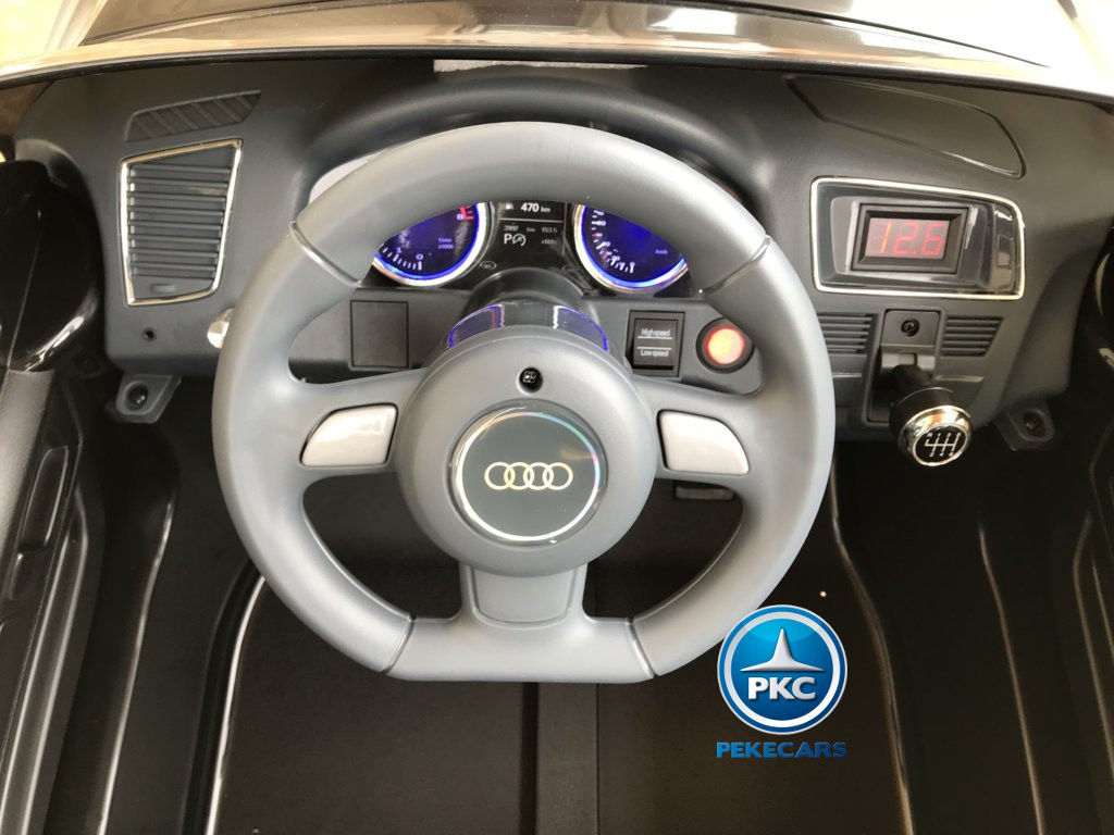 Coche electrico infantil Audi Q5 12V Negro metalizado volante con claxon
