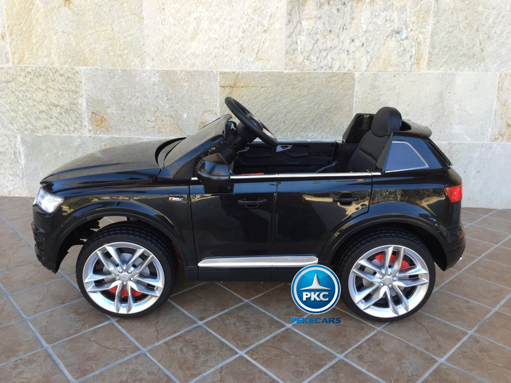 Coche electrico para niños Audi Q7 Facelift Negro vista de lado