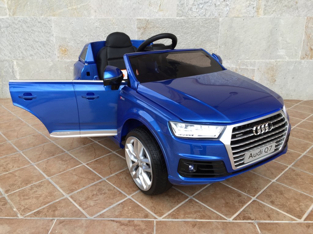 Coche electrico para niños Audi Q7 Facelift Azul Metalizado vista lateral