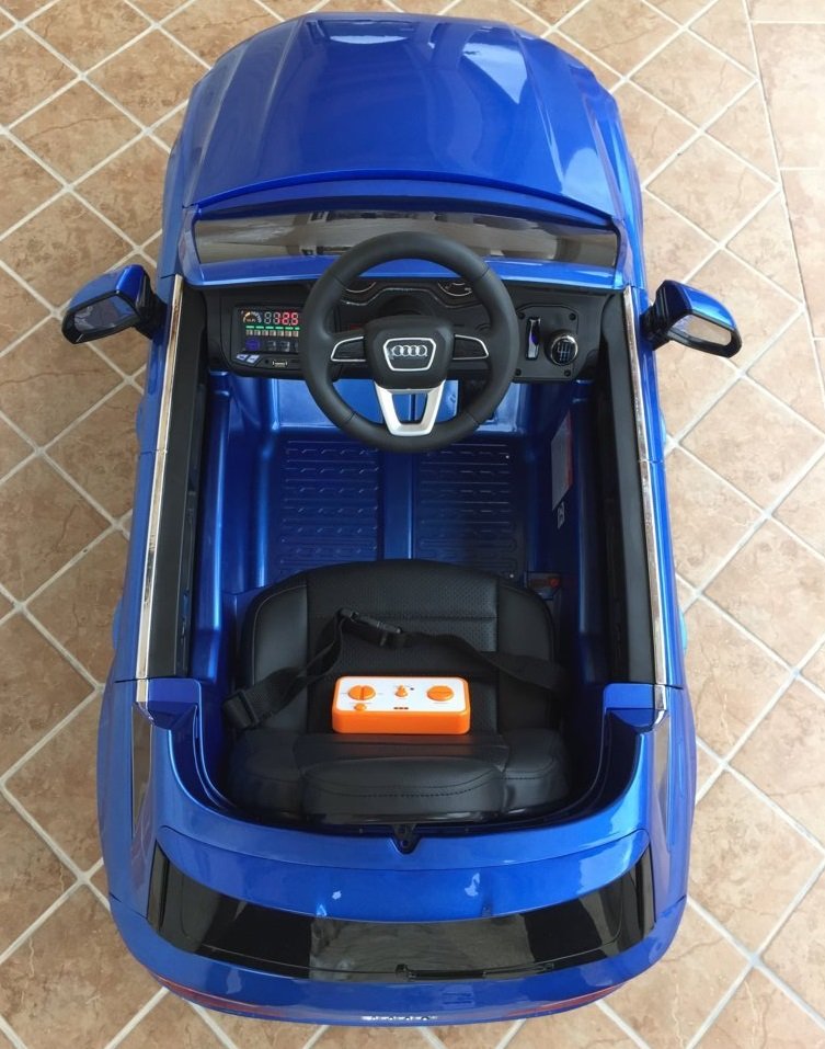 Coche electrico para niños Audi Q7 Facelift Azul Metalizado visto desde arriba