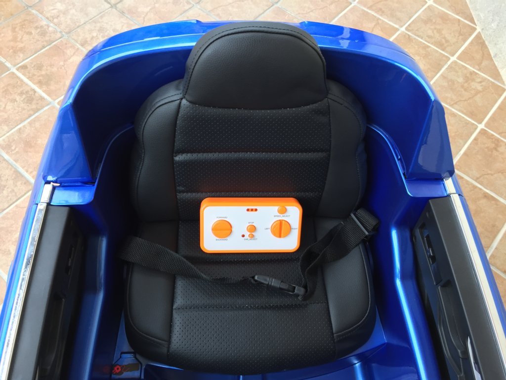 Coche electrico para niños Audi Q7 Facelift Azul Metalizado con asiento acolchado en polipiel