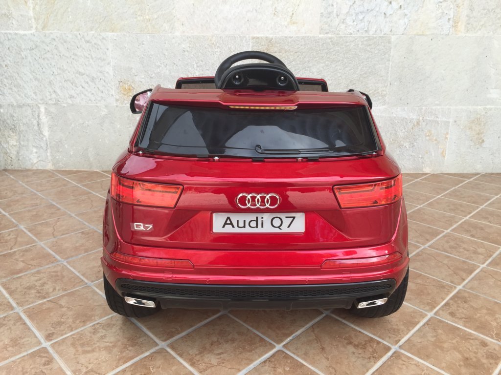 Coche electrico para niños Audi Q7 Facelift Rojo Metalizado vista trasera