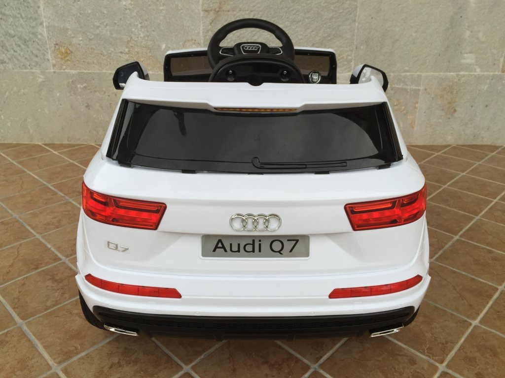 Coche electrico infantil Audi Q7 Facelift Blanco vista trasera