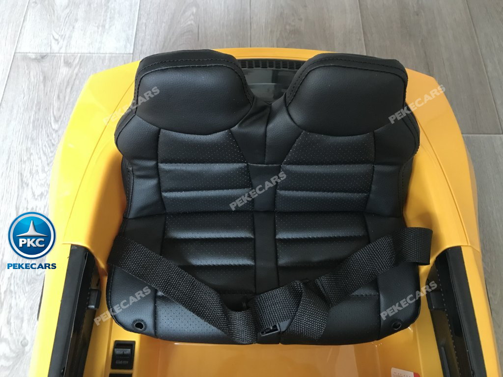 Coche electrico para niños Audi Little R8 Spyder Amarillo asiento acolchado en piel