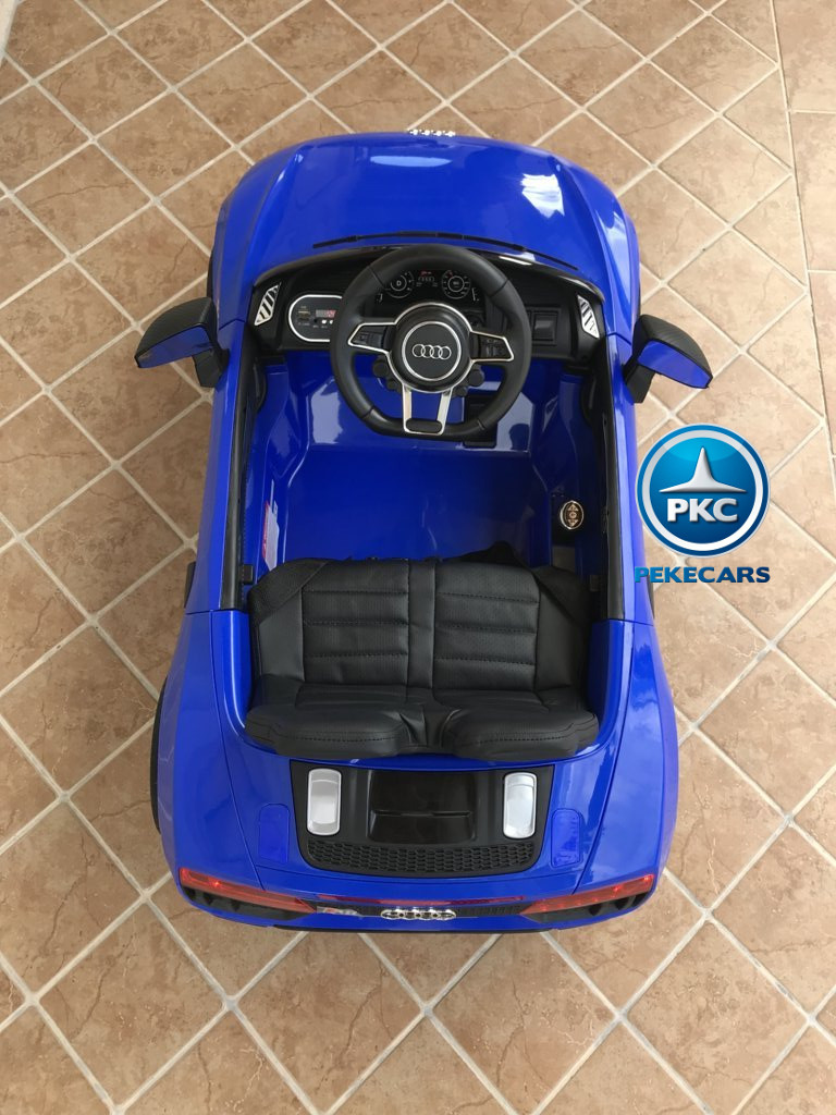 Coche electrico para niños Audi Little R8 Spyder Azul visto desde arriba