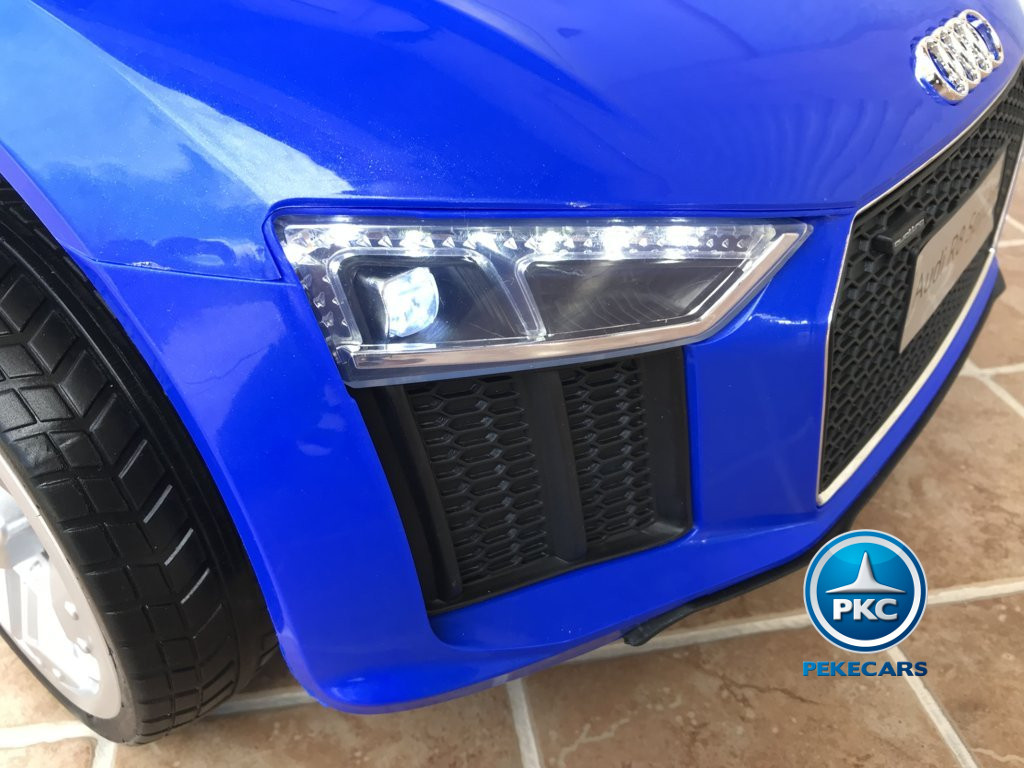 Coche electrico para niños Audi Little R8 Spyder Azul luces led delanteras