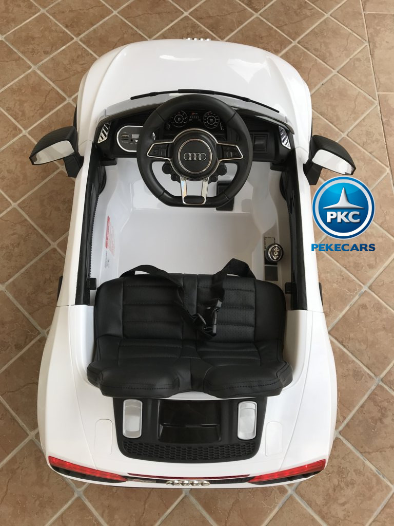 Coche electrico para niños Audi Little R8 Spyder Blanco visto desde arriba