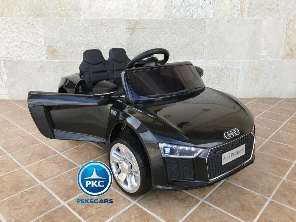 Coche electrico para niños Audi Little R8 Spyder Negro con apertura de puertas