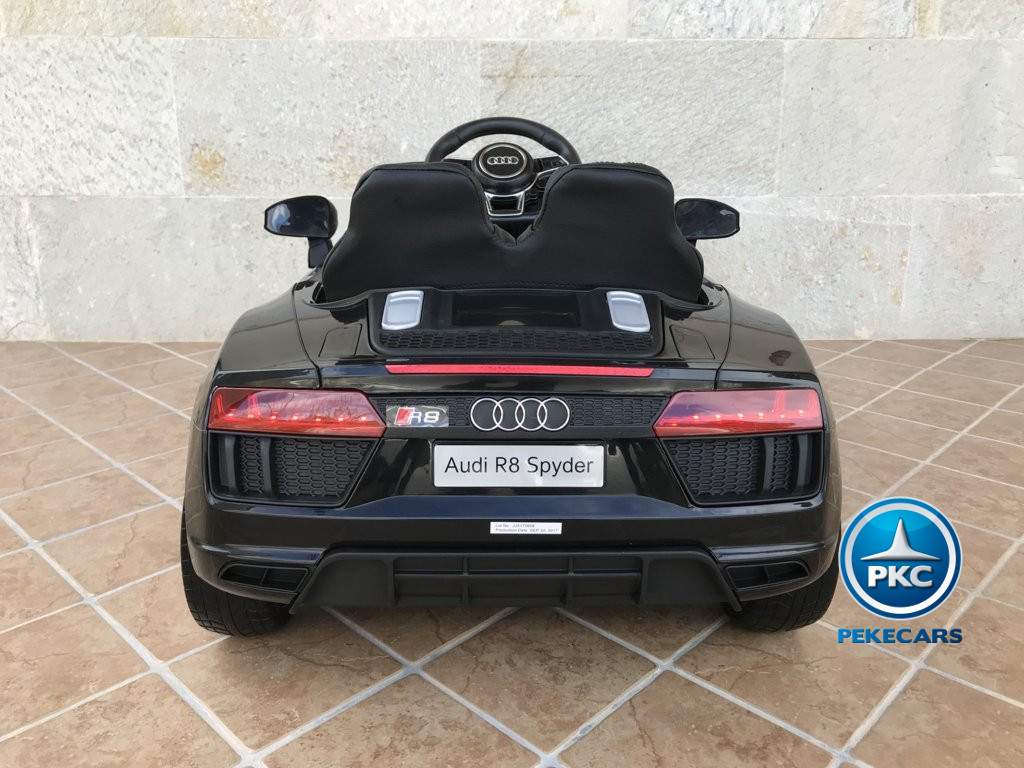 Coche electrico para niños Audi Little R8 Spyder Negro vista trasera