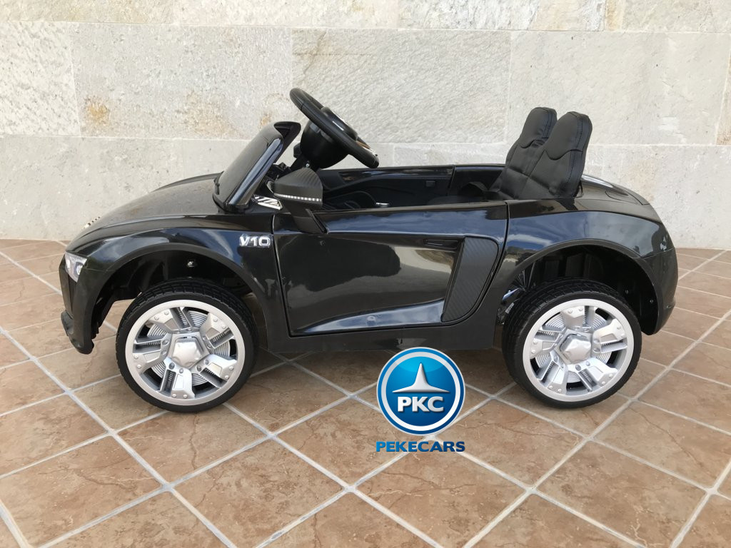 Coche electrico infantil Audi Little R8 Spyder Negro vista lateral