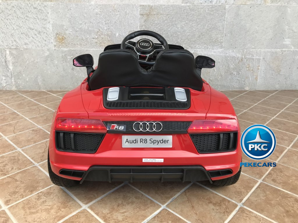 Coche electrico para niños Audi Little R8 Spyder Rojo vista trasera