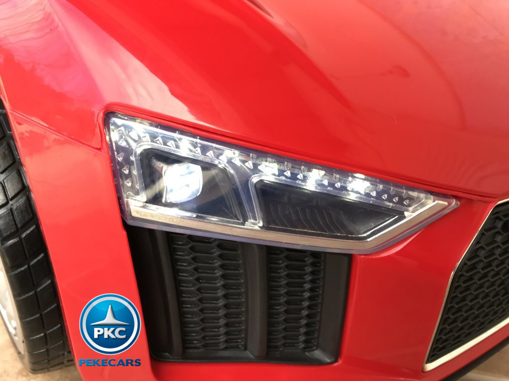 Coche electrico para niños Audi Little R8 Spyder Rojo luces led delanteras