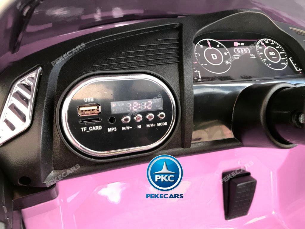 Coche electrico infantil Audi Little R8 Spyder Rosa con conexion USB