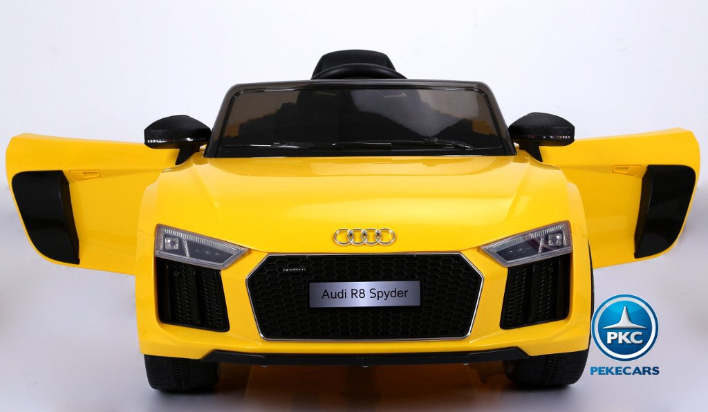 Coche electrico para niños Audi R8 Spyder amarillo vista principal