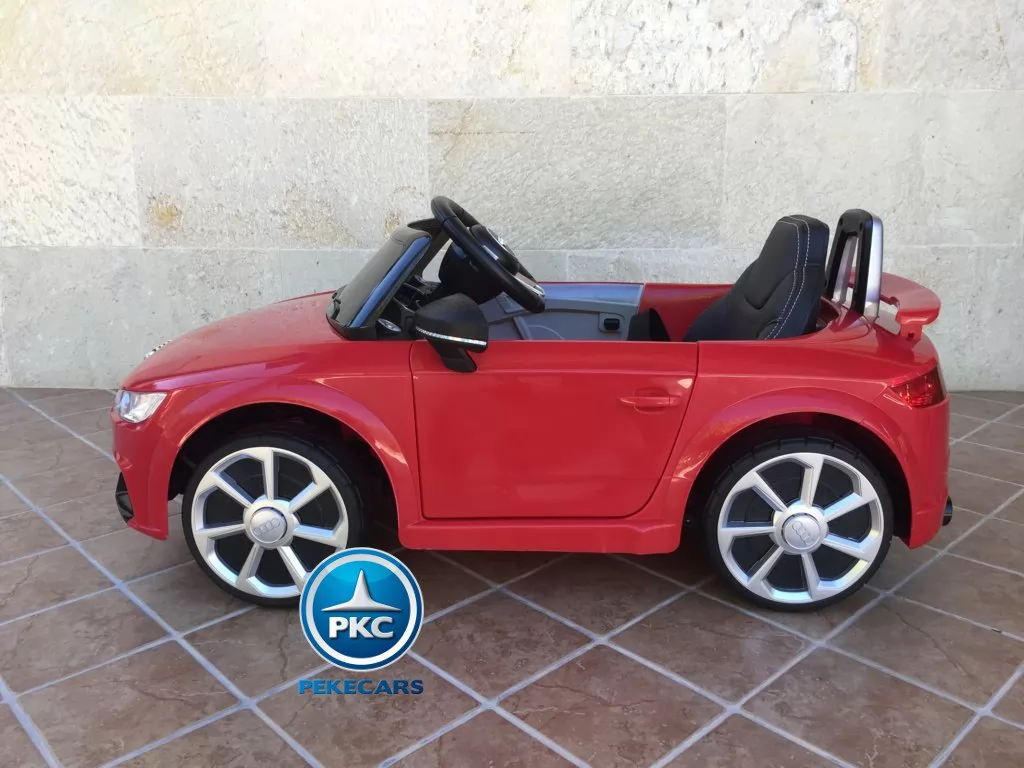Coche electrico para niños Audi TT Rojo vista lateral