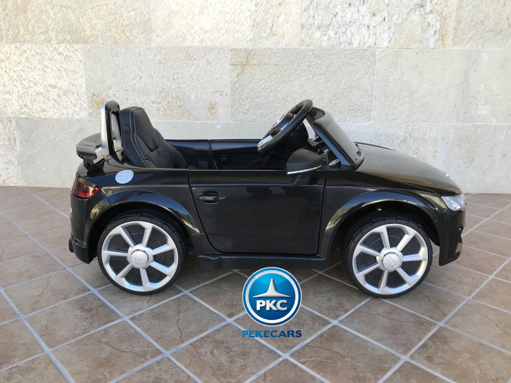 Coche electrico para niños Audi TT Negro Metalizado vista lateral