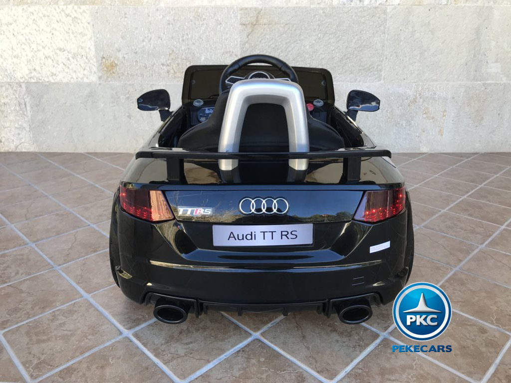 Coche electrico para niños Audi TT Negro Metalizado vista trasera