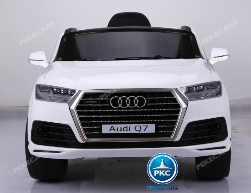 Coche electrico para niños Audi Q7 S-Line Blanco vista frontal