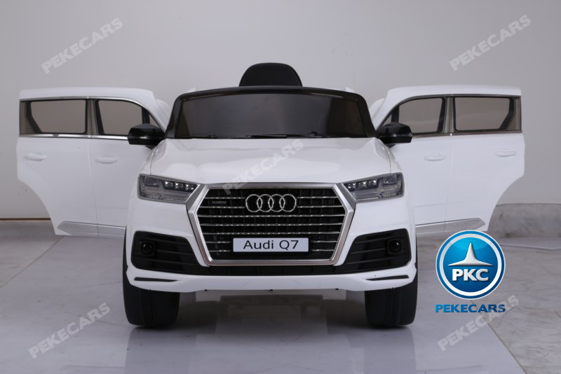 Coche electrico infantil Audi Q7 S-Line Blanco con apertura de puertas
