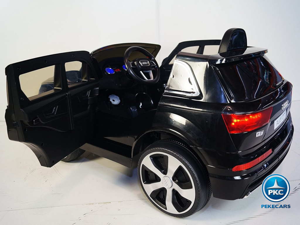 Coche electrico para niños Audi Q7 S-Line Negro vista trasera